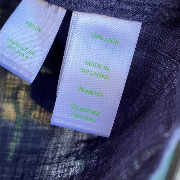 Lilly Pulitzer linen Navy Button-Up Shirt - Picture 3 of 6